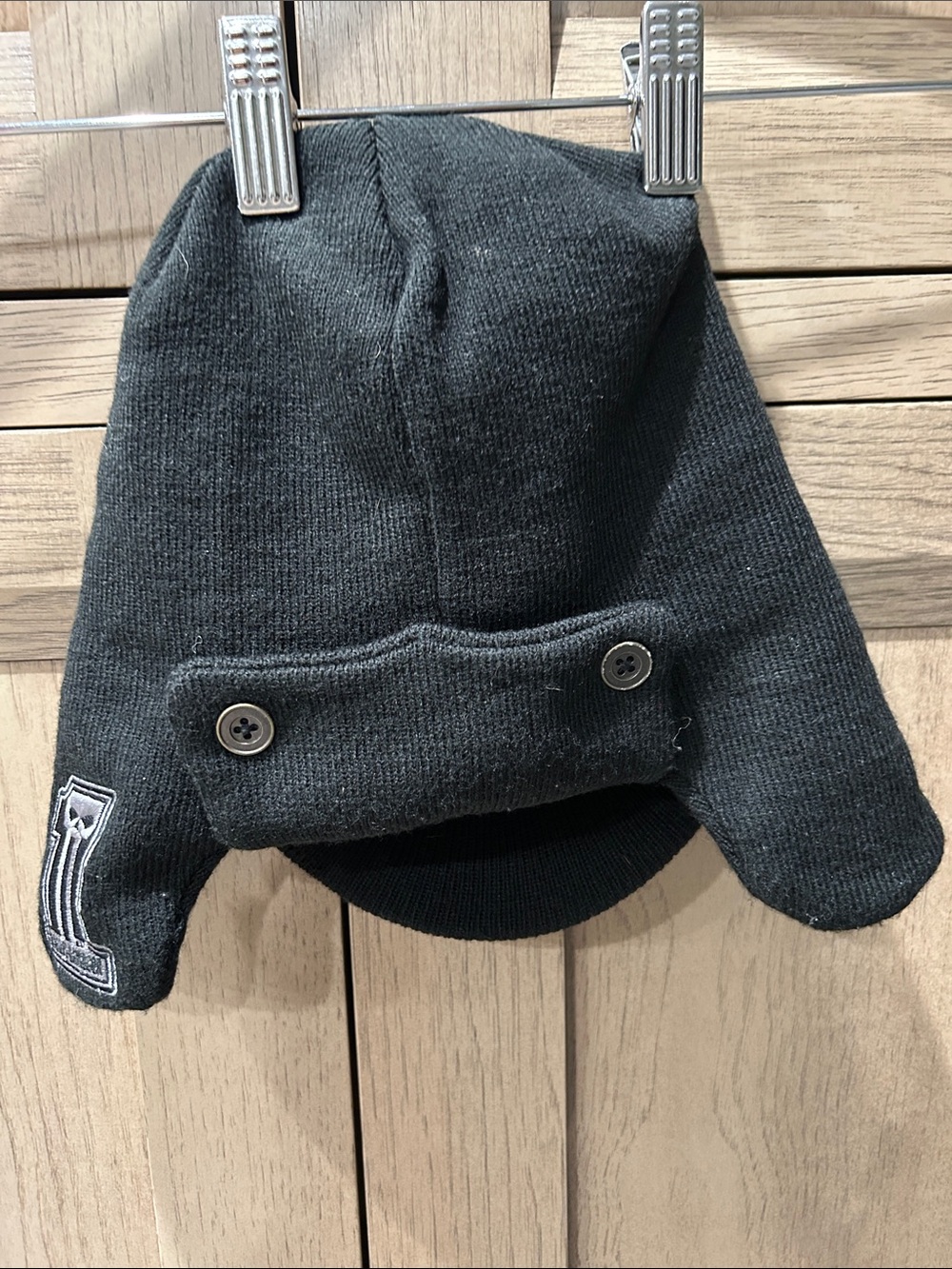 Genuine Harley Davidson Black Knit Beanie with ear flaps